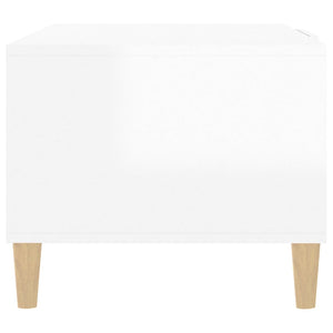 Tavolino da Salotto Bianco Lucido 102x50x40cm Legno Multistrato