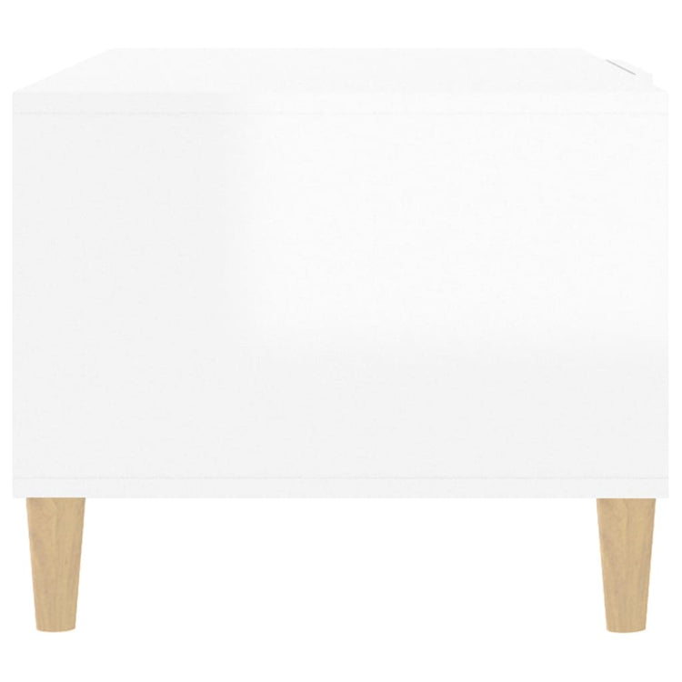 Tavolino da Salotto Bianco Lucido 102x50x40cm Legno Multistrato