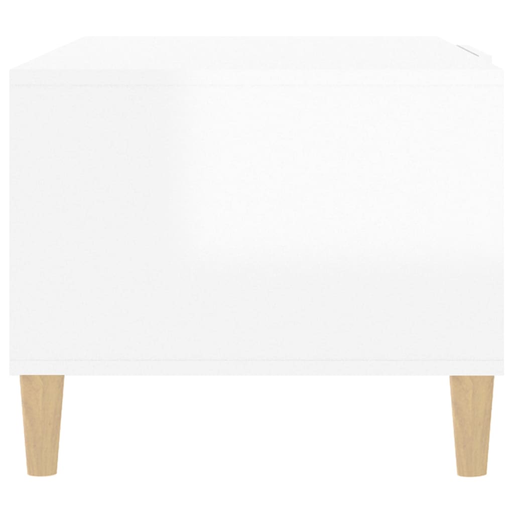 Tavolino da Salotto Bianco Lucido 102x50x40cm Legno Multistrato 812696