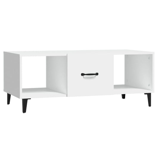 Tavolino da Salotto Bianco 102x50x40 cm in Legno Multistrato