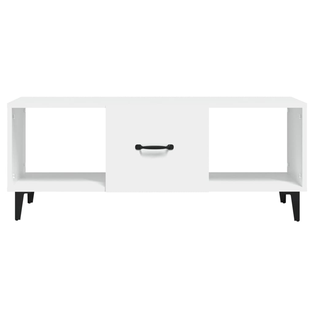 Tavolino da Salotto Bianco 102x50x40 cm in Legno Multistrato