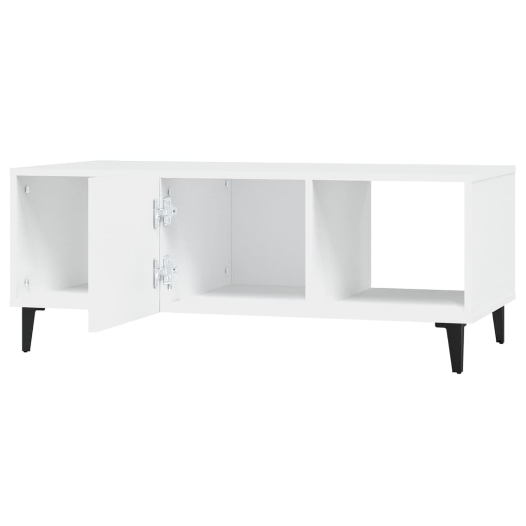 Tavolino da Salotto Bianco 102x50x40 cm in Legno Multistrato