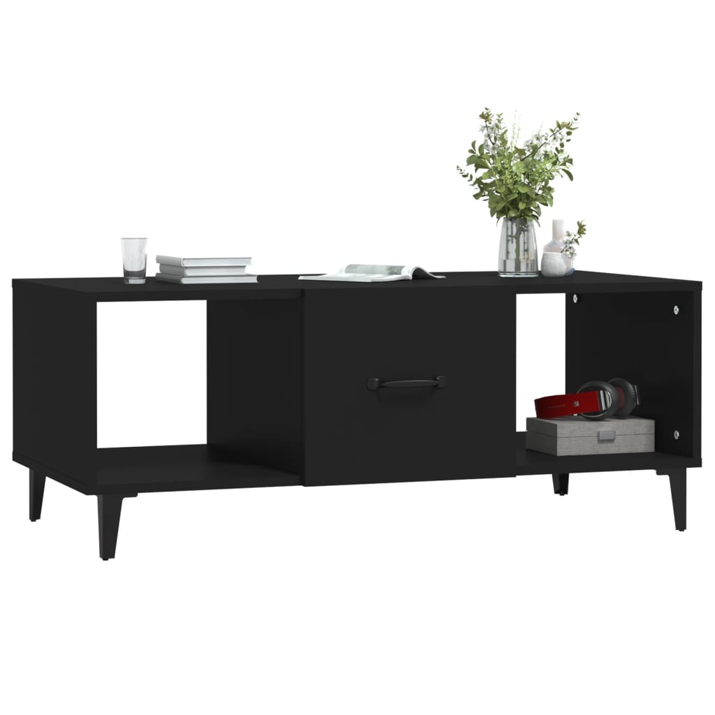 Tavolino da Salotto Nero 102x50x40 cm in Legno Multistrato cod mxl 27427