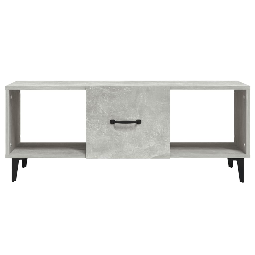 Tavolino Salotto Grigio Cemento 102x50x40 cm Legno Multistrato 812703