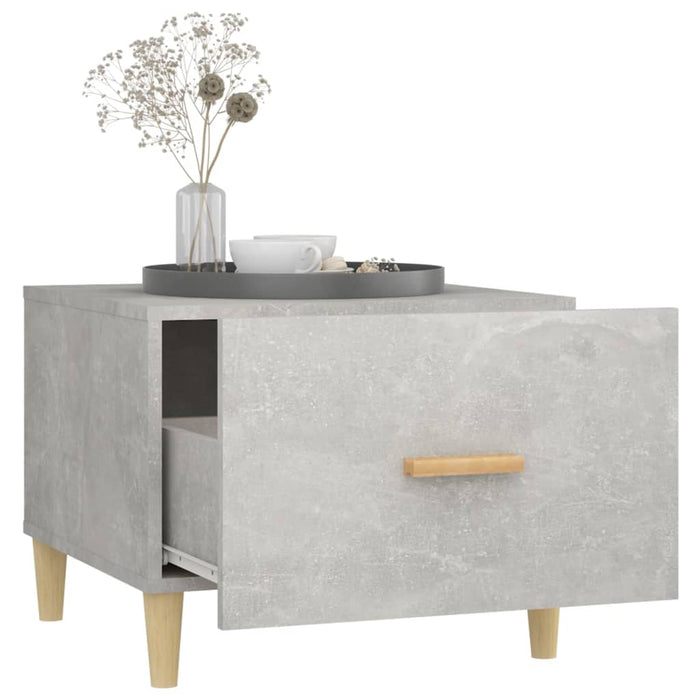 Tavolino Salotto Grigio Cemento 50x50x40 cm Legno Multistrato