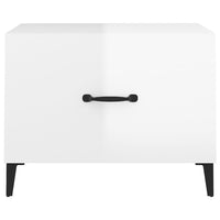 Tavolini Salotto Gambe in Metallo 2 pz Bianco Lucido 50x50x40cm