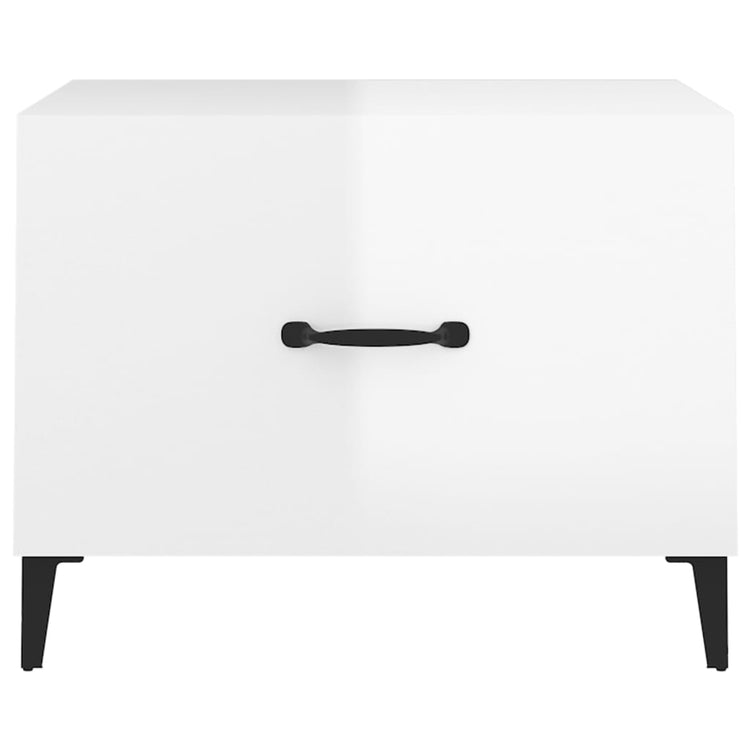 Tavolini Salotto Gambe in Metallo 2 pz Bianco Lucido 50x50x40cm