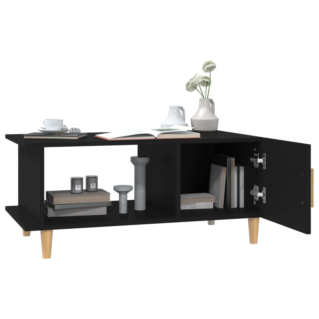 Tavolino da Salotto Nero 90x50x40 cm in Legno Multistrato 812745