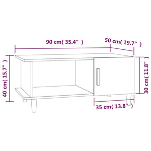 Tavolino da Salotto Nero 90x50x40 cm in Legno Multistrato 812745