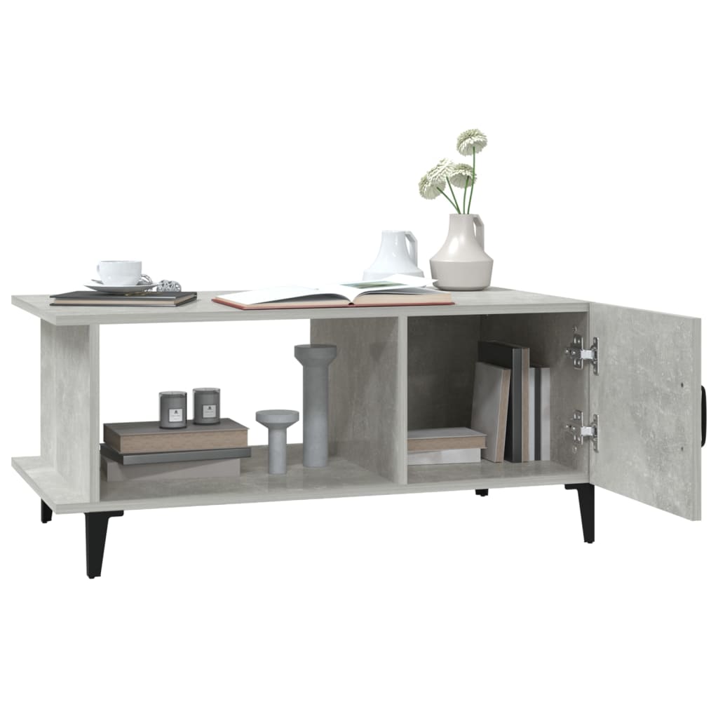 Tavolino da Salotto Grigio Cemento 90x50x40cm Legno Multistrato 812757