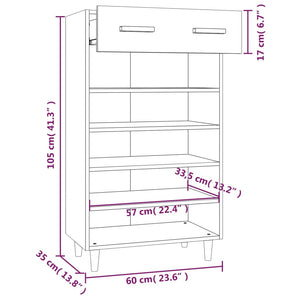 Scarpiera Nera 60x35x105 cm in Legno Multistrato