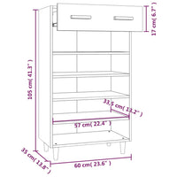 Scarpiera Nera 60x35x105 cm in Legno Multistrato 812781