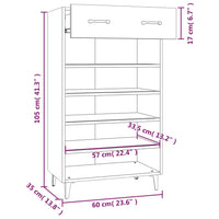 Scarpiera Bianca 60x35x105 cm in Legno Multistrato cod mxl 47781