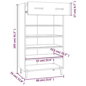 Scarpiera Nera 60x35x105 cm in Legno Multistrato cod mxl 42220