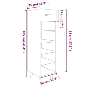 Scarpiera Bianca 30x35x105 cm in Legno Multistrato cod mxl 51763