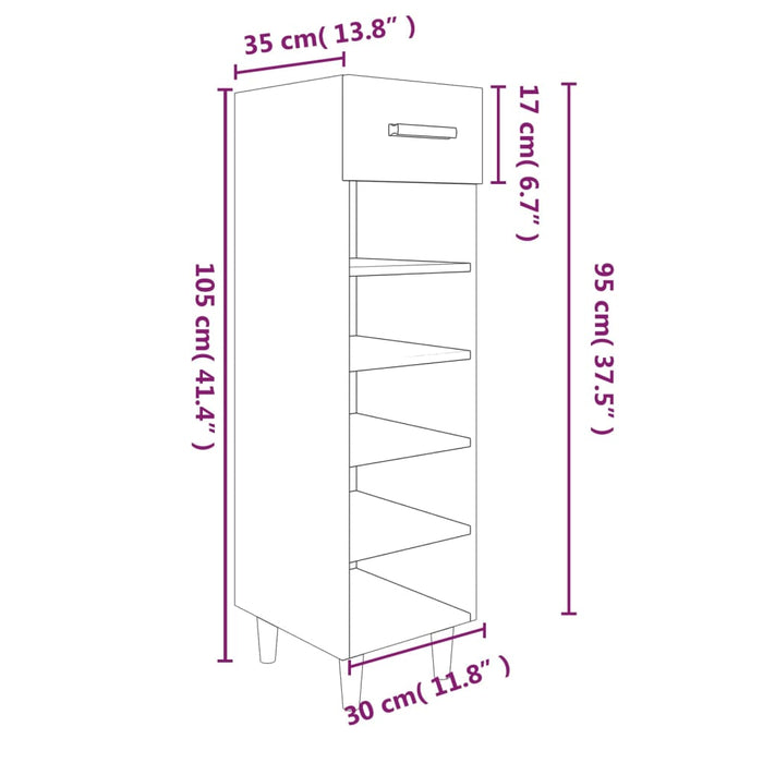 Scarpiera Bianca 30x35x105 cm in Legno Multistrato cod mxl 51763