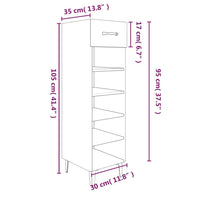 Scarpiera Bianco Lucido 30x35x105 cm in Legno Multistrato