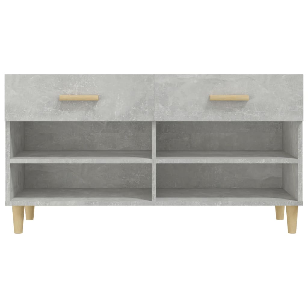 Scarpiera Grigio Cemento 102x35x55 cm in Legno Multistrato