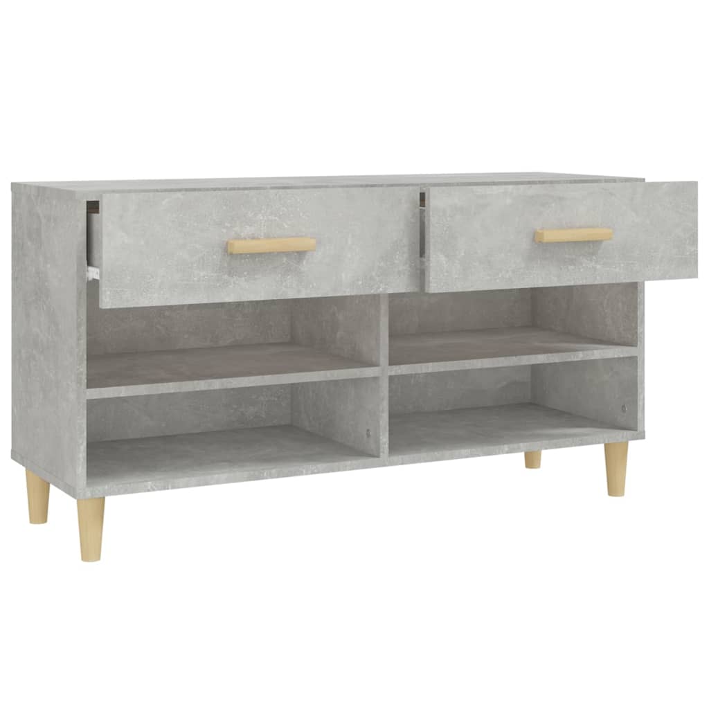 Scarpiera Grigio Cemento 102x35x55 cm in Legno Multistrato