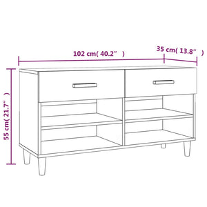 Scarpiera Grigio Cemento 102x35x55 cm in Legno Multistrato cod 12498