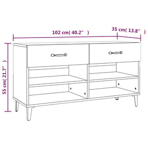 Scarpiera Bianca 102x35x55 cm in Legno Multistrato cod mxl 46940