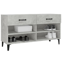 Scarpiera Grigio Cemento 102x35x55 cm in Legno Multistrato 812829