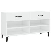 Scarpiera Bianco Lucido 102x35x55 cm in Legno Multistrato cod mxl 35307