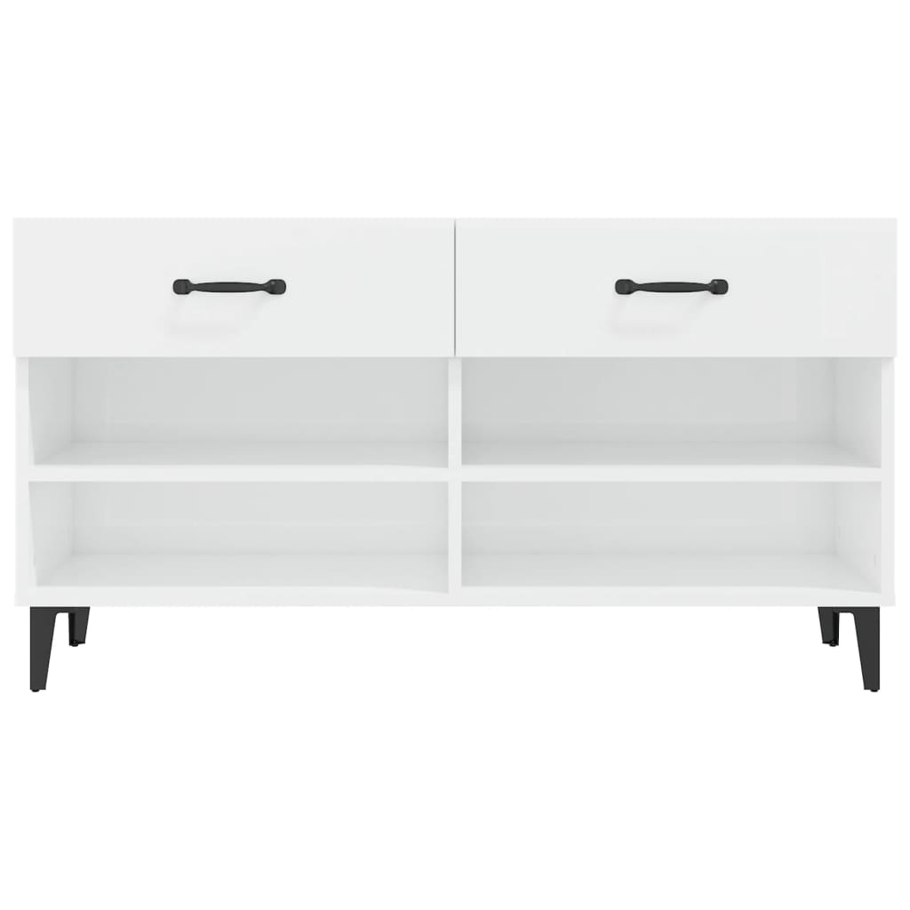 Scarpiera Bianco Lucido 102x35x55 cm in Legno Multistrato cod mxl 35307