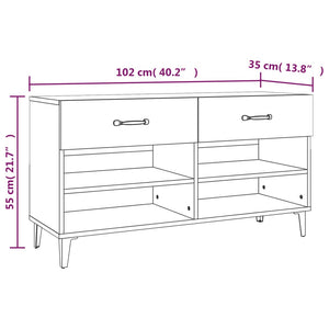 Scarpiera Bianco Lucido 102x35x55 cm in Legno Multistrato cod mxl 35307