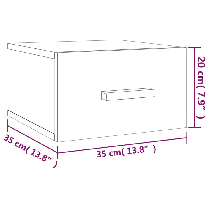 Comodino a Muro Bianco 35x35x20 cm cod mxl 30524