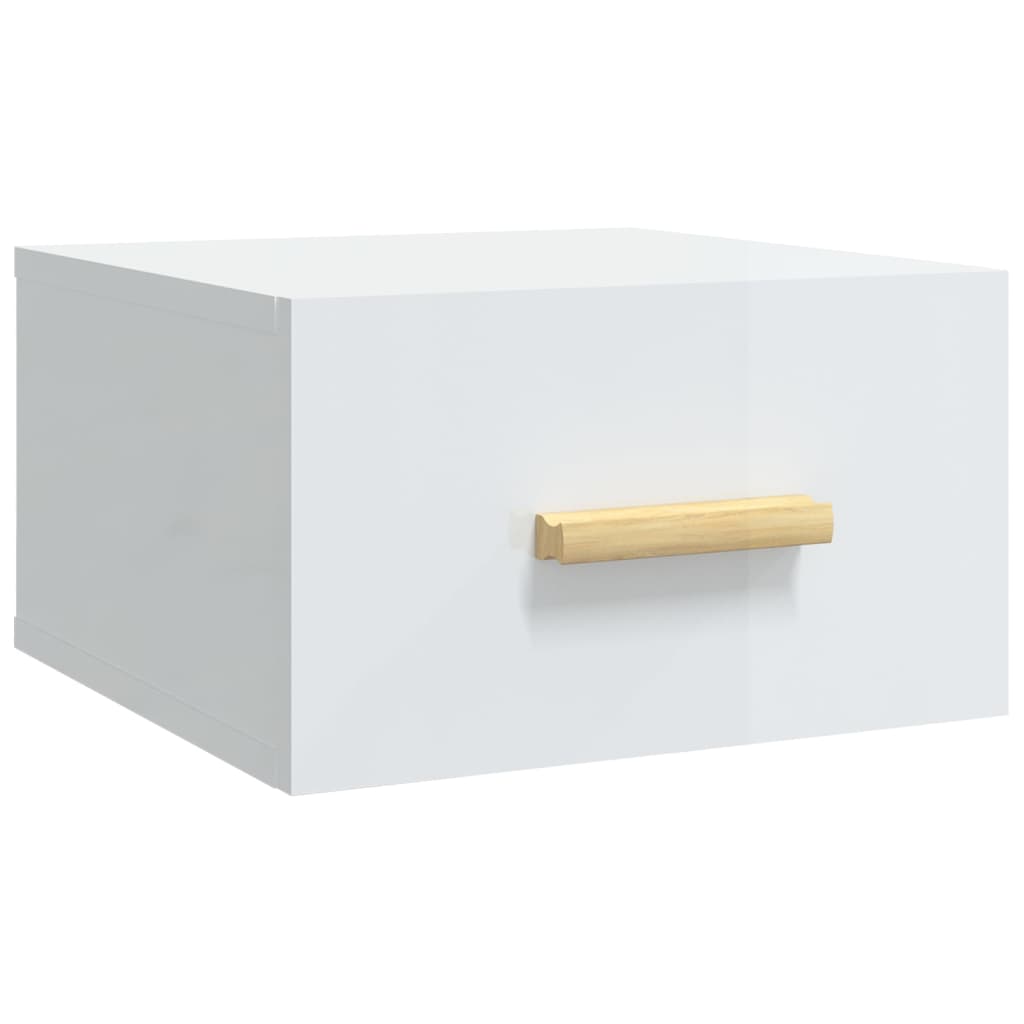 Comodini a Muro 2 pz Bianco Lucido 35x35x20 cm 812847