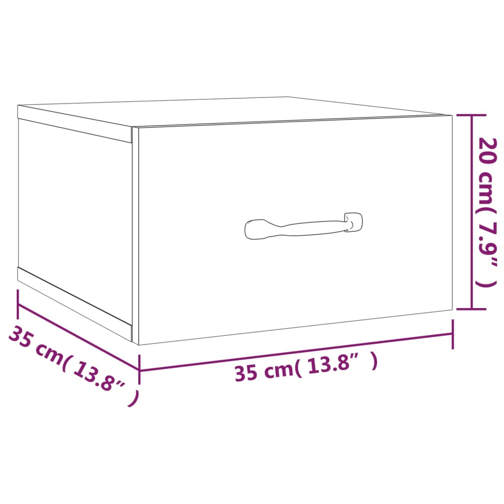 Comodini a Muro 2 pz Neri 35x35x20 cm cod mxl 54503