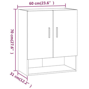 Armadietto a Muro Nero 60x31x70 cm in Legno Multistrato cod mxl 50454