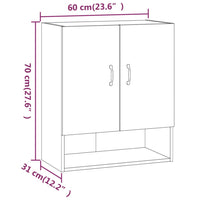 Armadietto a Muro Bianco Lucido 60x31x70 cm Legno Multistrato