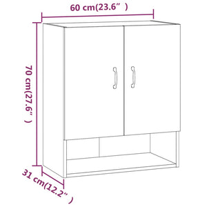 Armadietto a Muro Grigio Cemento 60x31x70 cm Legno Multistrato 812883