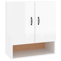 Armadietto a Muro Bianco Lucido 60x31x70 cm Legno Multistrato cod mxl 44882