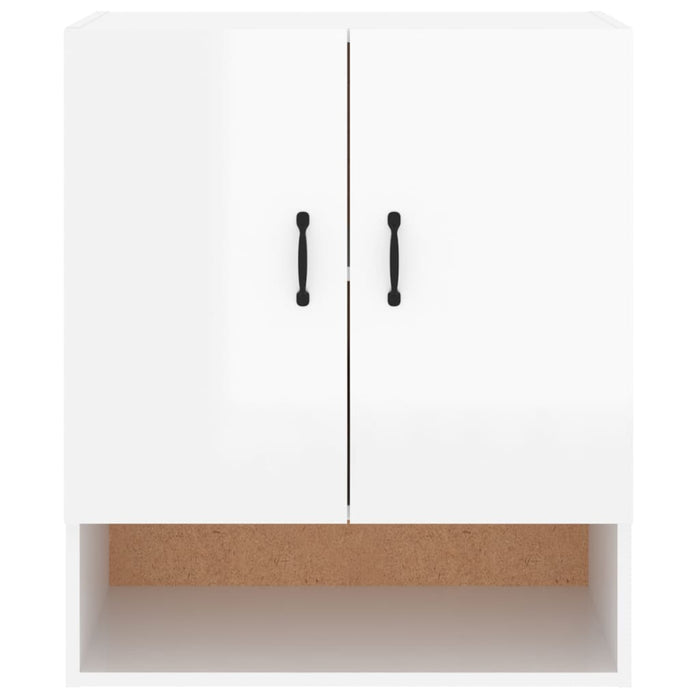 Armadietto a Muro Bianco Lucido 60x31x70 cm Legno Multistrato cod mxl 44882