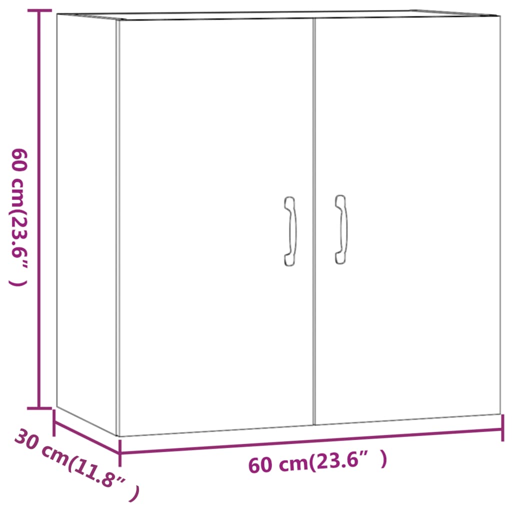 Armadietto a Muro Rovere Sonoma 60x31x60 cm Legno Multistrato 812900