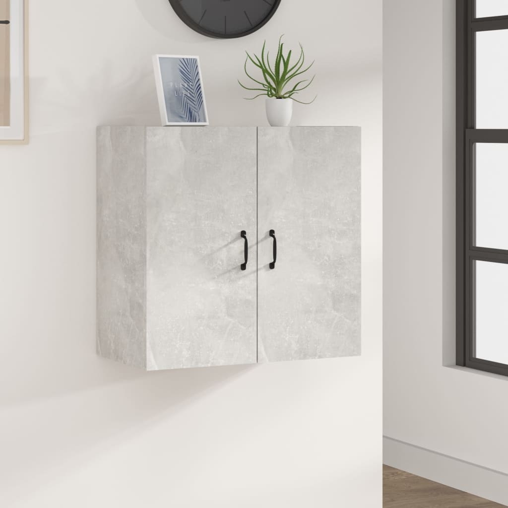 Armadietto a Muro Grigio Cemento 60x31x60 cm Legno Multistrato