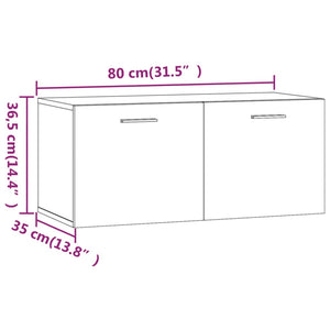 Armadietto a Muro Bianco 80x35x36,5 cm in Legno Multistrato 812924