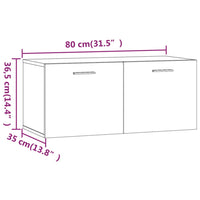 Armadietto a Muro Grigio Cemento 80x35x36,5cm Legno Multistrato cod mxl 32887