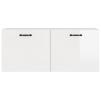 Armadietto a Muro Bianco Lucido 80x36x50 cm Legno Multistrato cod mxl 33013