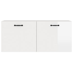 Armadietto a Muro Bianco Lucido 80x36x50 cm Legno Multistrato cod mxl 33013