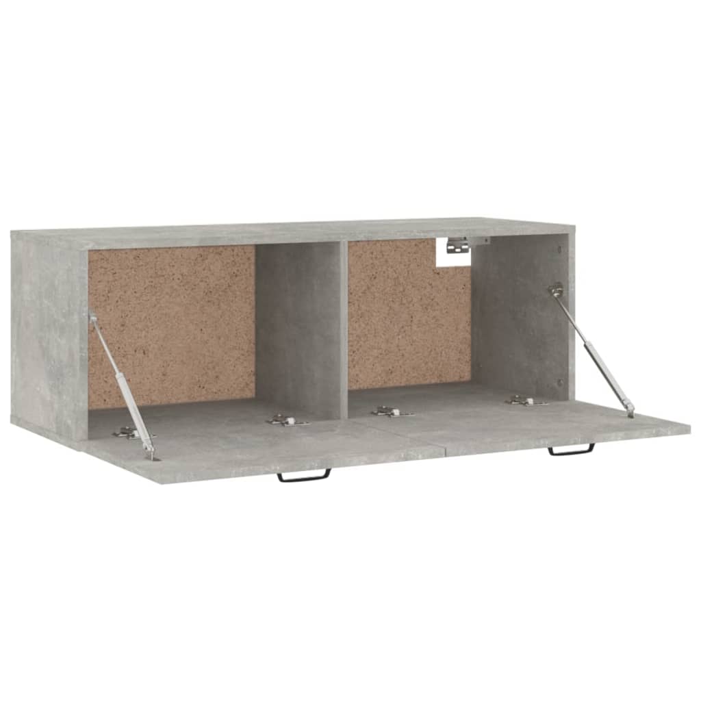 Mobile Pensile Grigio Cemento 100x36,5x35 cm Legno Multistrato 812955