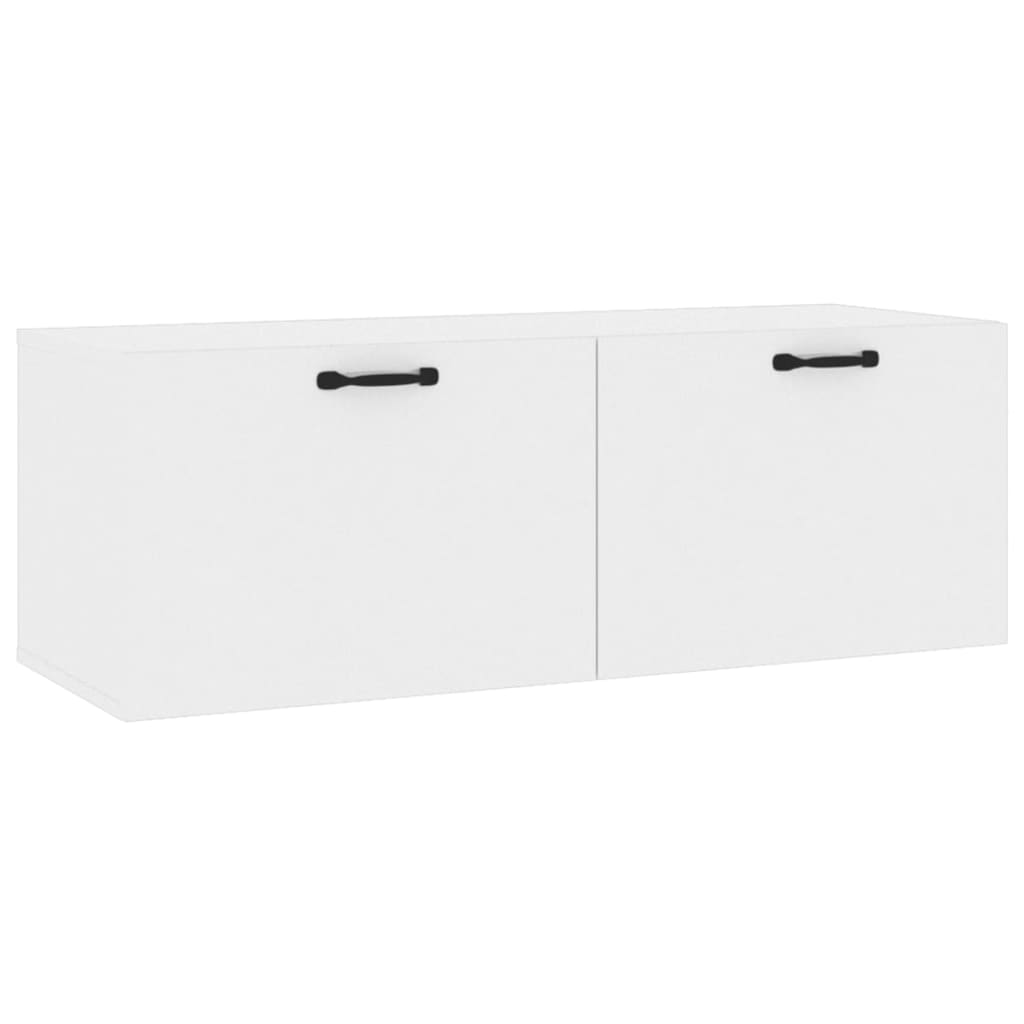 Mobile Pensile Bianco Lucido 100x36,5x35 cm Legno Multistrato 812957