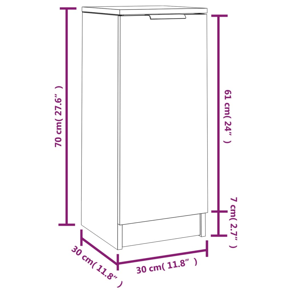 Credenze 2 pz Rovere Marrone 30x30x70 cm in Legno Multistrato cod mxl 9507