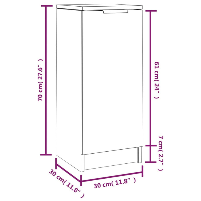 Credenze 2 pz Rovere Marrone 30x30x70 cm in Legno Multistrato 817011