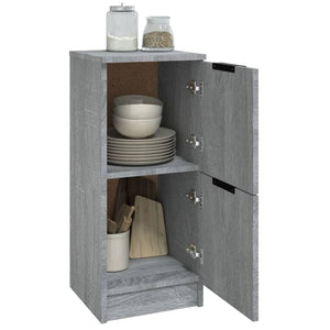 Credenze 2 pz Grigio Sonoma 30x30x70 cm in Legno Multistrato