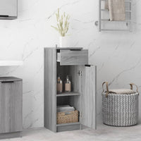 Armadietto Bagno Grigio Sonoma 32x34x90 cm in Legno Multistrato cod mxl 49200