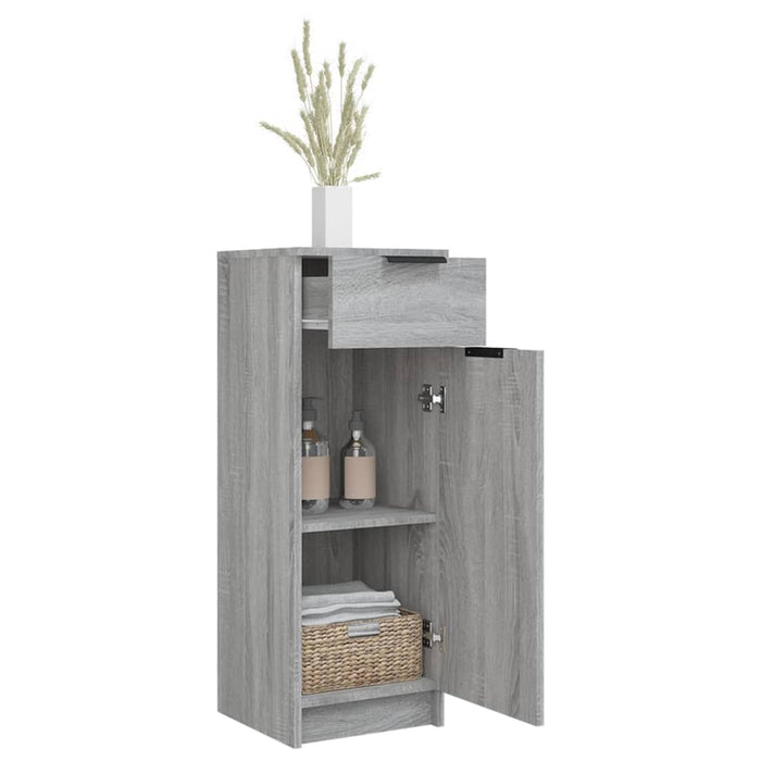 Armadietto Bagno Grigio Sonoma 32x34x90 cm in Legno Multistrato cod mxl 49200